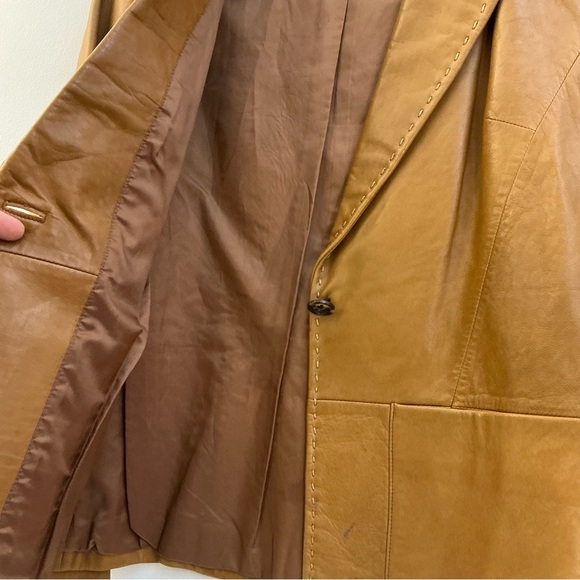 BANANA REPUBLIC Genuine Leather Blazer Jacket – Caramel Tan – Size 2 (Women’s) - Picture 8 of 10